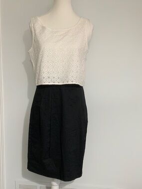 DKNYC Black and White Eyelet Summer Dress - Size 6